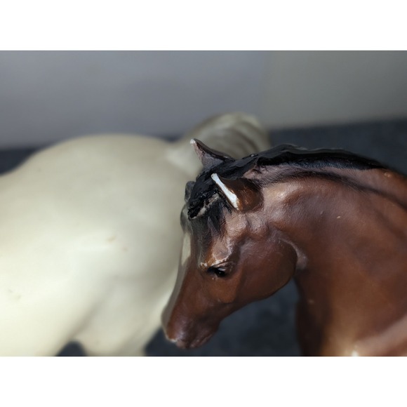 2 - Vintage Breyer Molding Co. Horses Brown/ Black White/ Gray Made In USA - Picture 4 of 16
